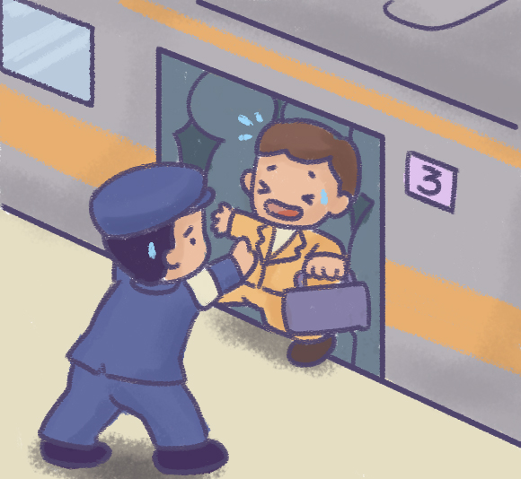 Nghề "đẩy người" lên tàu điện 「押し屋 」cực lạ ở Nhật Bản